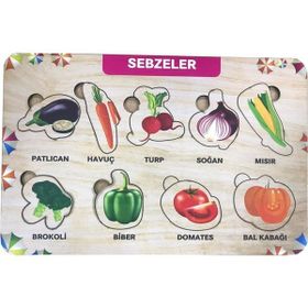 Farbu Oyuncak FBP20 Sebzeler 9 Parça Eğitici Ahşap Puzzle