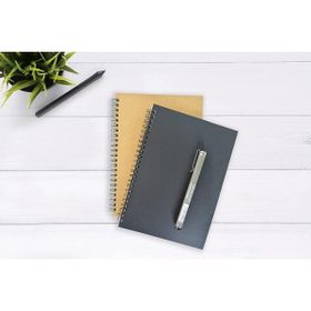 Fark Tanıtım A5 15x21 cm 60 Yaprak 90 gr Ivory Kağıt Siyah ve Kraft Kapaklar Kareli 2'li Kareli Defter