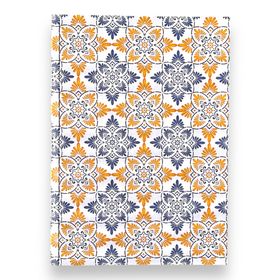 Fark Tanıtım Amerikan Ciltli A5 Kareli 64 Yaprak 90 gr Ivory Kağıt Mediterranean Pattern Kapak Tasarımı Defter
