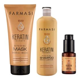 Farmasi Keratin Therapy 360 ml Şampuan + 200 ml Saç Maskesi + 30 ml Saç Serumu