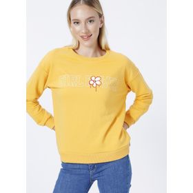 Fashion Friends 22K0573K1 Baskılı Hardal Kadın Sweatshirt