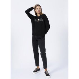Fashion Friends 22K0573K1 Baskılı Siyah Kadın Sweatshirt