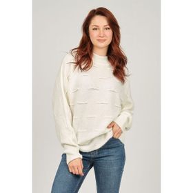 Fashion Friends 5373505 Balıkçı Yaka Yarasa Kol Ekru Kadın Kazak