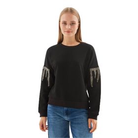 Fashion Friends Siyah Kadın Sweatshirt