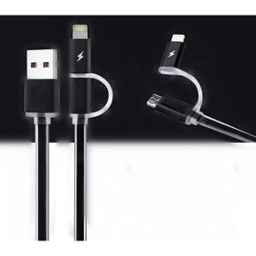 Fashion Siyah Hızlı Şarj Led Işıklı Usb Şarj Kablosu