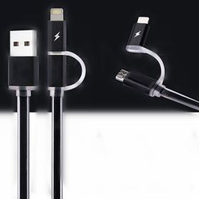 Fashion Siyah Hızlı Şarj Led Işıklı Usb Şarj Kablosu