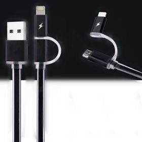 Fashion Siyah Hızlı Şarj Led Işıklı Usb Şarj Kablosu