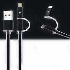 Fashion Siyah Hızlı Şarj Led Işıklı Usb Şarj Kablosu