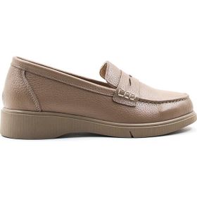 Fast Step 135ZA3001 Vizon Floter Hakiki Deri Kadın Casual Ayakkabı