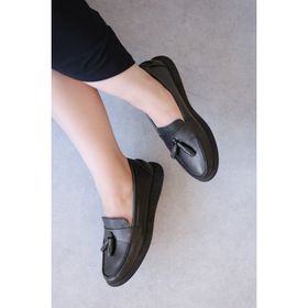 Fast Step 135ZAML5604 Siyah Floter Hakiki Deri Kadın Casual Ayakkabı