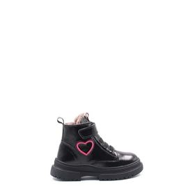 Fast Step 157KXA2994 Siyah Rugan Pembe Hakiki Deri Kürklü Unisex Çocuk Klasik Bot