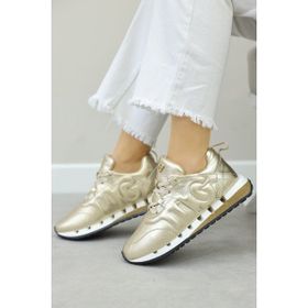 Fast Step 167ZA40046-3 Altın Hakiki Deri Kadın Casual Ayakkabı