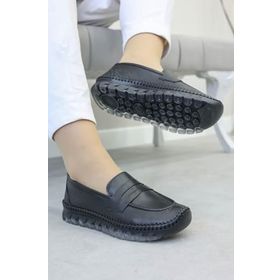 Fast Step 609ZA740 Hakiki Deri Siyah Kadın Casual Ayakkabı