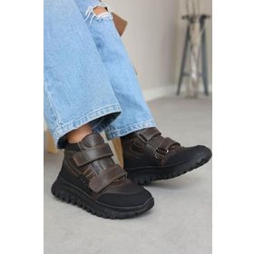 Fast Step 612SFA1586-1 Kahve Hakiki Deri Unisex Çocuk Klasik Bot