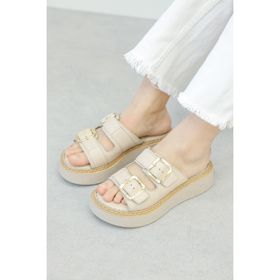 Fast Step 621ZA1140 Bej Klasik Kadın Sandalet