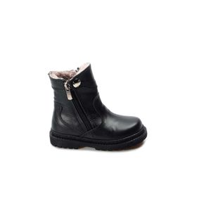 Fast Step 769KXA120 Hakiki Deri Kürklü Siyah Unisex Çocuk Klasik Bot