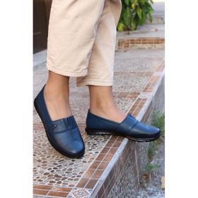 Fast Step 864ZA101 Lacivert Hakiki Deri Kadın Casual Ayakkabı