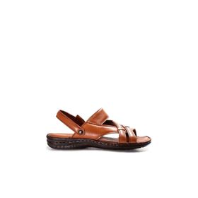 Fast Step 952MA710 Taba Hakiki Deri Erkek Klasik Sandalet