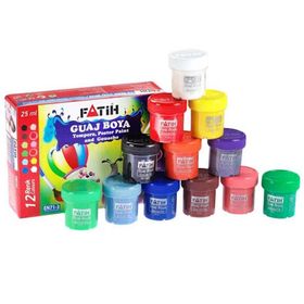 Fatih 12 Renk 12x25 ml =300 ml Guaj Boyası