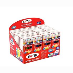 Fatih 33106 6 Renk 24'lü Karton Kutu Tam Boy Kuru Boya