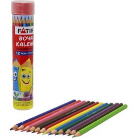 Fatih 33114 12 Renk Tam Boy Metal Tüp Kuru Boya Kalemi