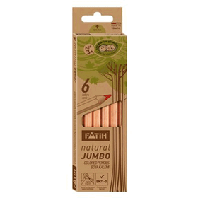 Fatih 33580 6 Renk Natural Jumbo Tam Boy Kuru Boya Kalemi