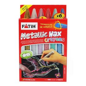 Fatih 6 Renk Metalik Crayon Jumbo Mum Boya
