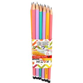 Fatih Pastel Renk Mercanlı 12 Adet Kurşun Kalem