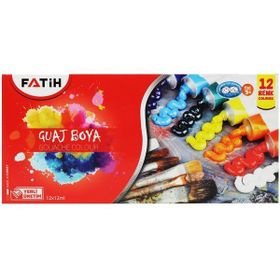 Fatih Tüplü 12 Renk 12 ml Guaj Boyası