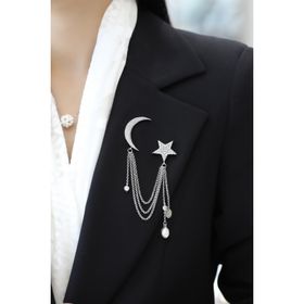 Fatma Yaşar Tr Ay Yıldız İncili Zirkonyum Broş