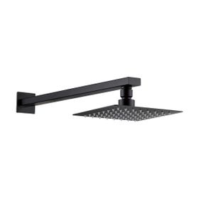 Fause Ankastre Borulu Kare Slim Metal 20x20 cm Mat Siyah Duş Başlığı