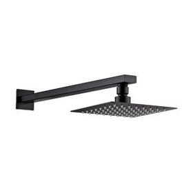 Fause Ankastre Borulu Kare Slim Metal 20x20 cm Siyah Duş Başlığı