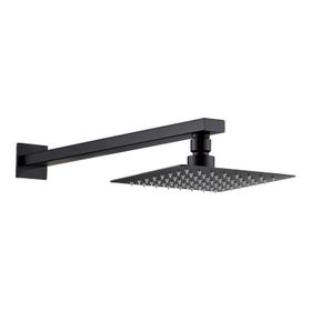 Fause Ankastre Borulu Kare Slim Metal 20x20 cm Siyah Duş Başlığı