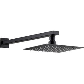 Fause Ankastre Borulu Kare Slim Metal 25x25 cm Siyah Duş Başlığı