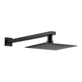 Fause Ankastre Borulu Kare Slim Metal 25x25 cm Siyah Duş Başlığı