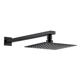 Fause Ankastre Borulu Kare Slim Metal 25x25 cm Siyah Duş Başlığı