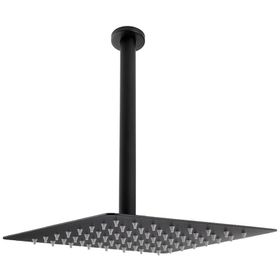Fause Ankastre Borulu Kare Slim Metal 25x25 cm Tavandan Siyah Duş Başlığı