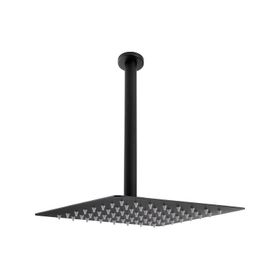 Fause Ankastre Borulu Kare Slim Metal 25x25 cm Tavandan Siyah Duş Başlığı