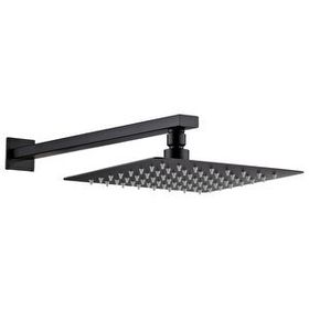 Fause Ankastre Borulu Kare Slim Metal 30x30 cm Siyah Duş Başlığı