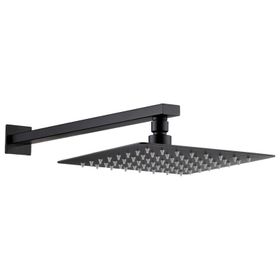 Fause Ankastre Borulu Kare Slim Metal 30x30 cm Siyah Duş Başlığı