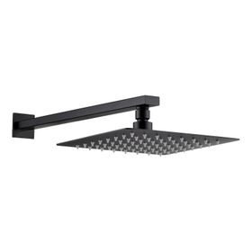 Fause Ankastre Borulu Kare Slim Metal 30x30 cm Siyah Duş Başlığı