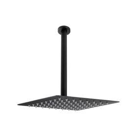 Fause Ankastre Borulu Kare Slim Metal 30x30 cm Tavandan Siyah Duş Başlığı
