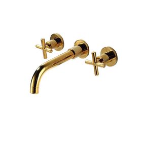 Fause KDA102-G Altın Gold Duvardan Ankastre Lavabo Bataryası