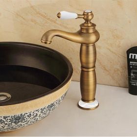 Fause KSL100-A Yüksek Çanak Rustik Vintage Antik Lavabo Bataryası