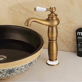 Fause KSL100 Yüksek Çanak Rustik Vintage Antik Eskitme Lavabo Bataryası