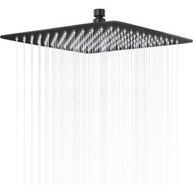 Fause KTD101-B Kare Slim 304 Metal 20x20 Cm Siyah Tepe Duş Başlığı