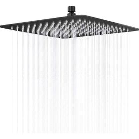 Fause KTD102-B Kare Slim 304 Metal 25x25 cm Siyah Tepe Duş Başlığı