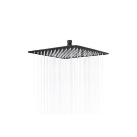 Fause KTD102-B Kare Slim 304 Metal 25x25 cm Siyah Tepe Duş Başlığı