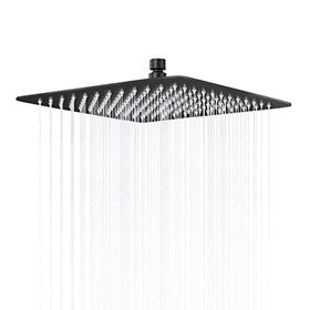Fause KTD102-B Kare Slim 304 Metal 25x25 cm Siyah Tepe Duş Başlığı