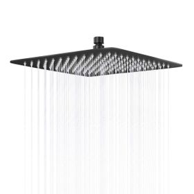 Fause KTD102-B Kare Slim 304 Metal 25x25 cm Siyah Tepe Duş Başlığı